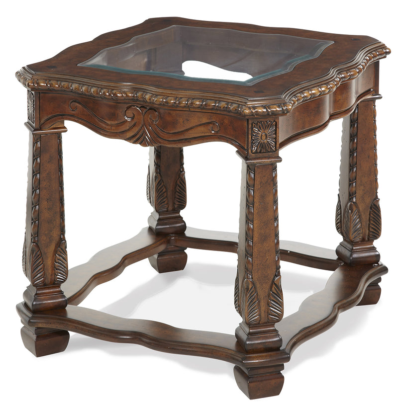 AICO Windsor Court End Table in Vintage Fruitwood 70202-54 image